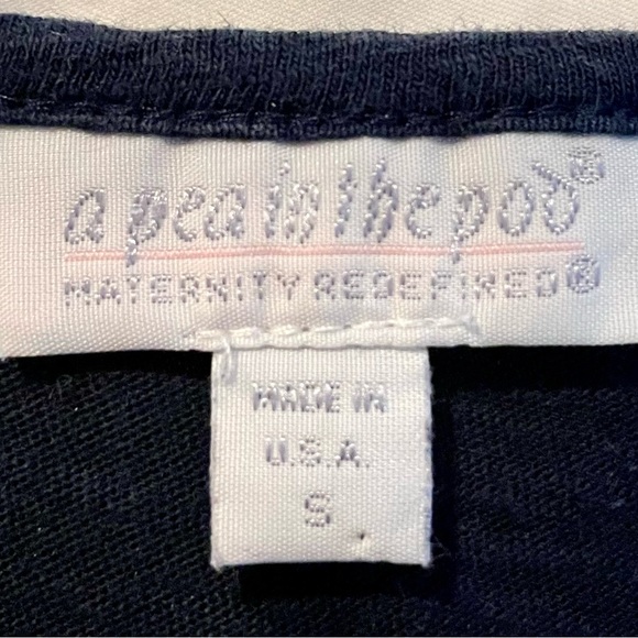 EUC A Pea in the Pod navy sleeveless tunic gathered w/ drawstrings, racer-back - Picture 4 of 4